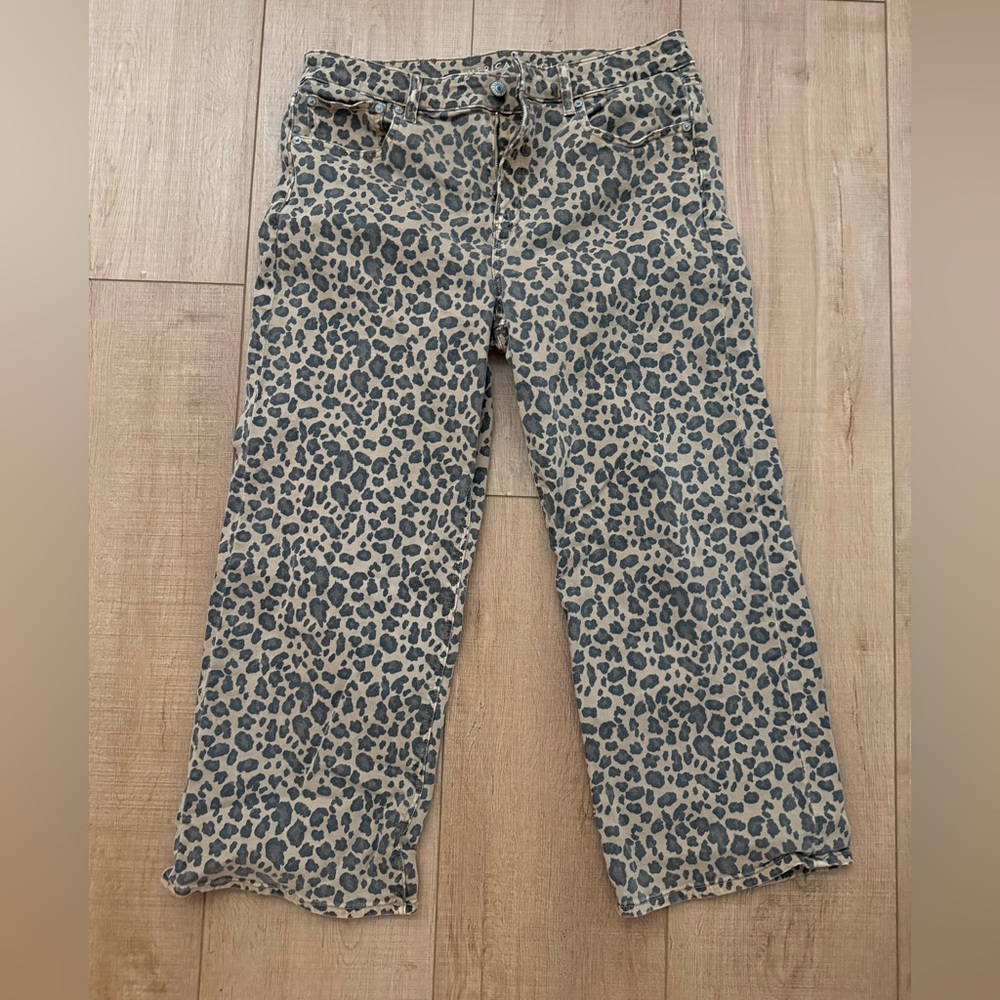 American eagle leopard Print Jeans stovepipe
